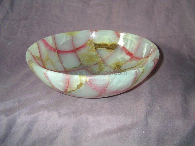 Patchwork Bowl item 0099 – Pakistani onyx marble by Pak Expo