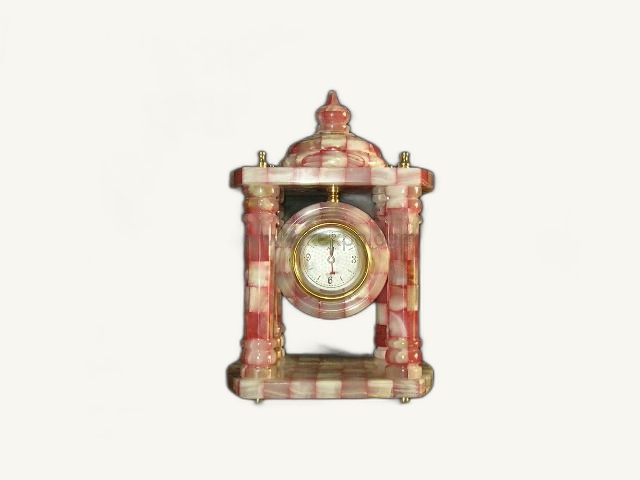 Pillar Patchwork Clock item 0055 – Pakistani onyx marble by Pak Expo