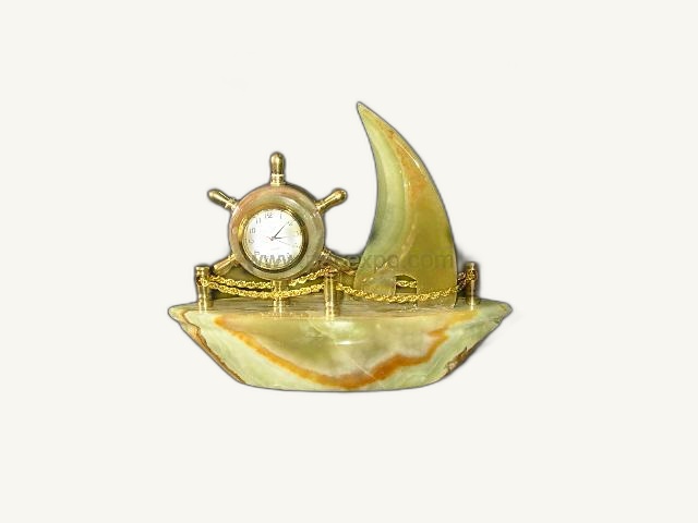 Ship 5 Inch Green Onyx Clock item 0031 – Pakistani onyx marble by Pak Expo