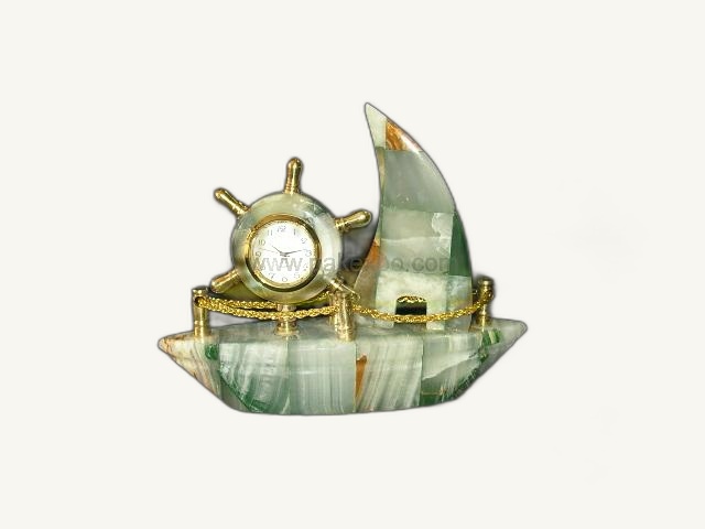 Ship Patchwork Clock item 0044 – Pakistani onyx marble by Pak Expo