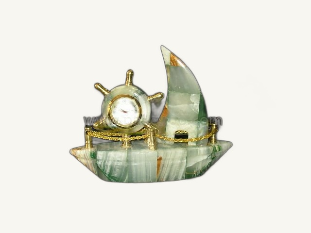 Ship Patchwork 2 Clock item 0171 – Pakistani onyx marble by Pak Expo