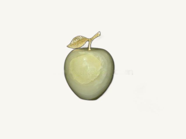 Apple Brass Leaf Fruit Piece item 0250 – Pakistani onyx marble by Pak Expo
