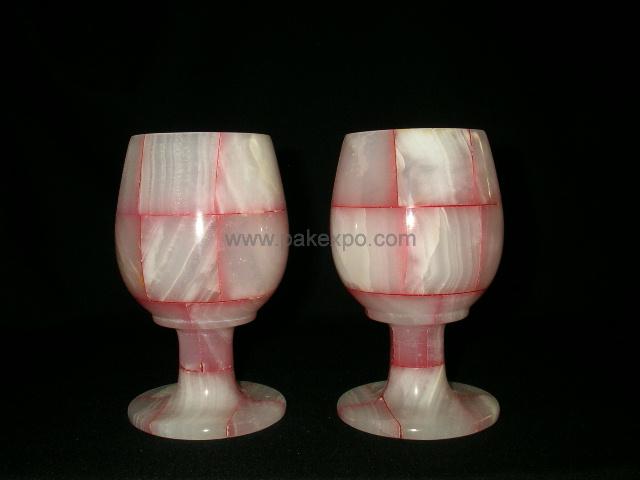 Patchwork 3x5 Wine Glass item 0179 – Pakistani onyx marble by Pak Expo
