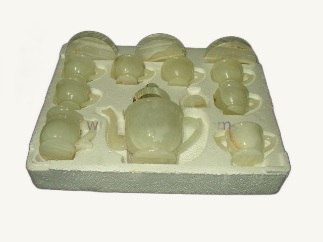 Teaset Handicraft item 0337 – Pakistani onyx marble by Pak Expo