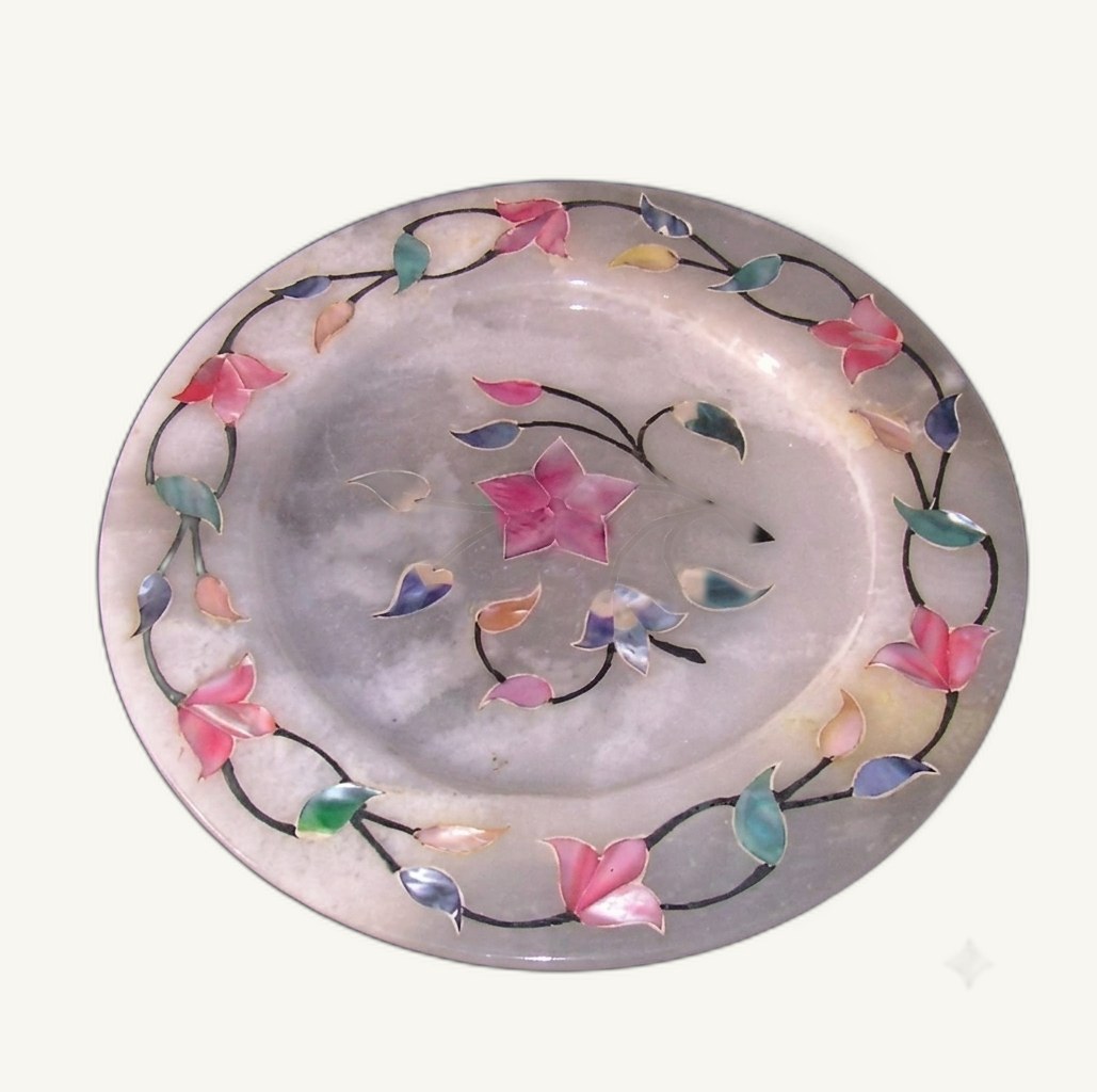 Seapwork Carved Plate item 0051 – Pakistani onyx marble by Pak Expo